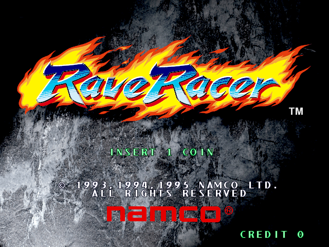 Rave Racer (Rev. RV2, World) Title Screen